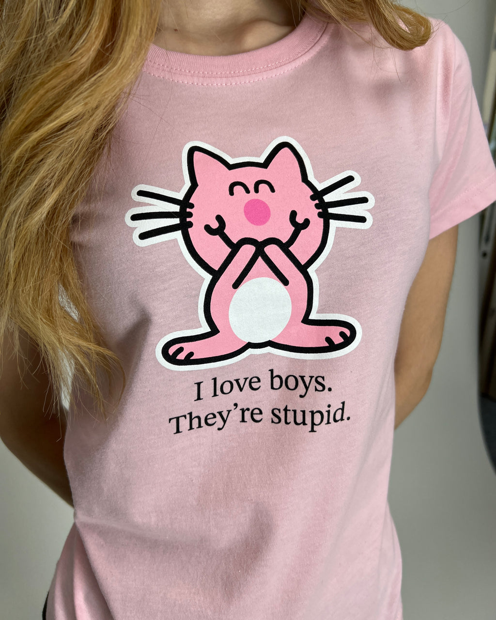 Happy Cat Baby Tee Rosada